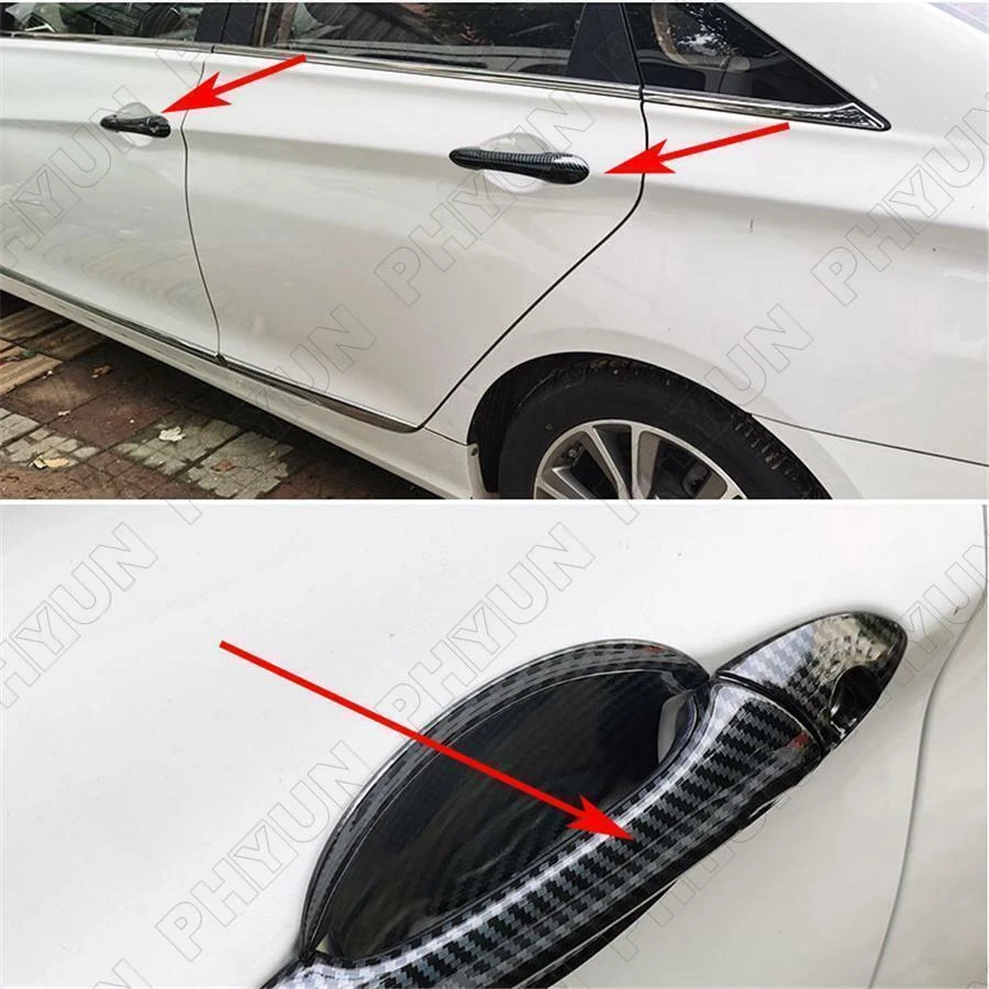 Cubiertas de manija de puerta embellecedores ABS nuevos accesorios para Hyundai Sonata 2011-2014 sedán Foto 3 de 4