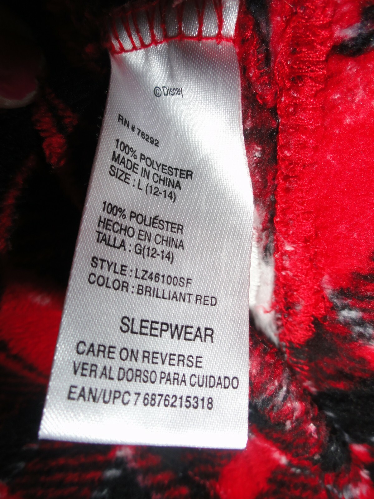 GIRL'S DISNEY'S MICKEY MOUSE FLEECE PAJAMA PANTS-SIZE 12/14 image 2