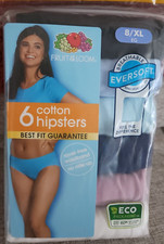 Women  s Fruit of the Loom 6pk Cotton Hipsters Sz 8 XL different colors