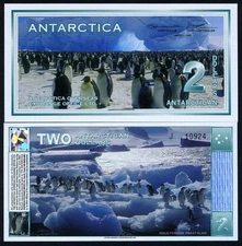 Antarctica, $2, 3-1-1996 (2009), NEW, UNC, Penguins F