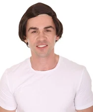 Men Dark Brown Wig Comb Over Bald for Cosplay Halloween Party Fancy Dress HM-251