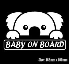 Baby On Board Koala Sticker Vinyl Decal Australia Sign for Car