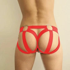 2 Pair Jockstrap G-String Underwear Elastic Strap Thongs Sexy Costume Underpants