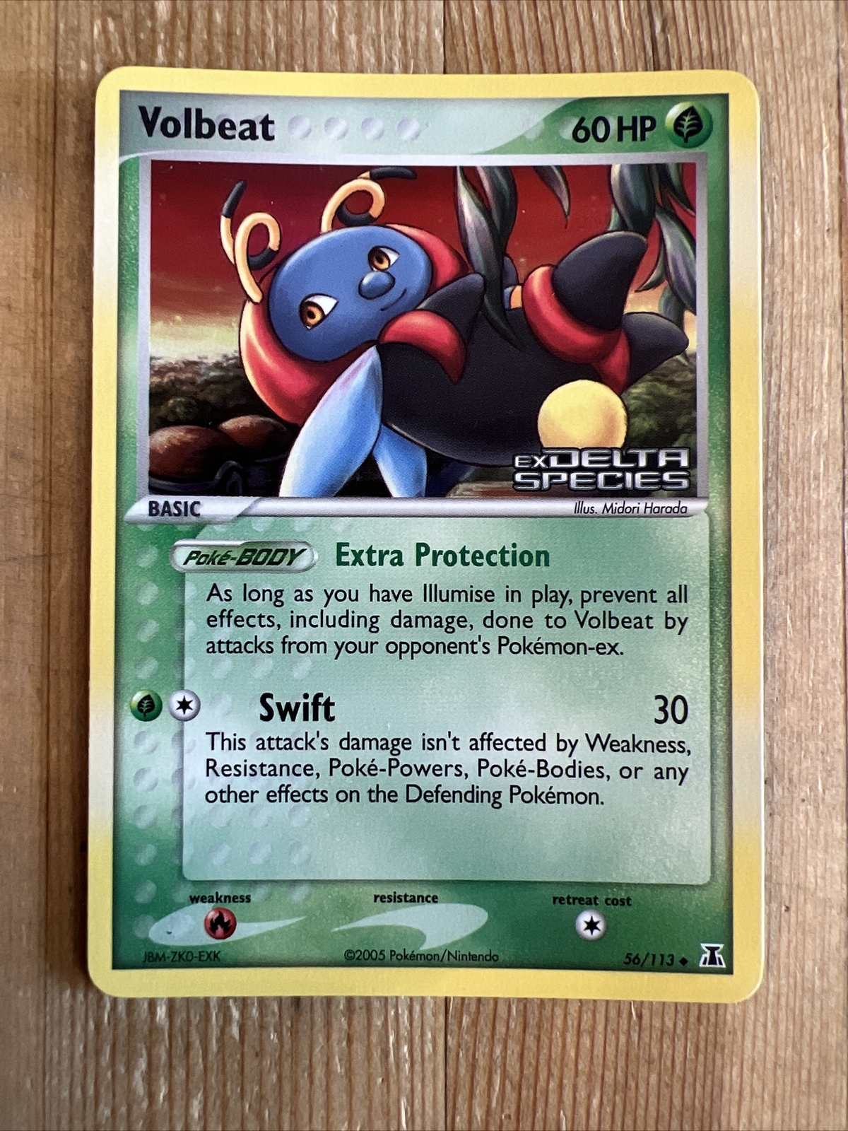 Pokémon TCG Volbeat EX Delta Species 56/113 Reverse Holo Uncommon NM