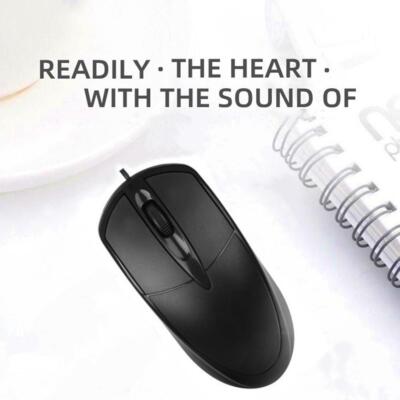 Wired Usb Optical Mouse For Pc Acer Laptop Computer Mice Scroll Black Wheel D5N6