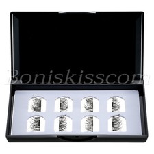 4pcs Professional 3D Reusable Dual Magnetic False Eyelash Eye lashes Extension