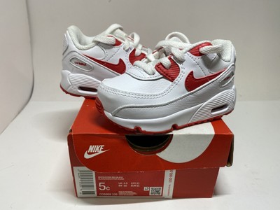 Nike Air Max 90 LTR (TD) White Hyper Red-Black CD6868-108 Sz 5C Sneakers | eBay