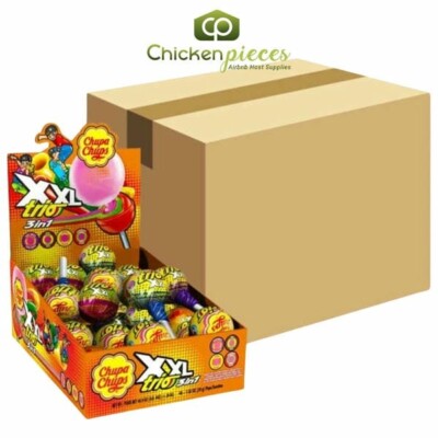 Chupa Chups XXL Trio, Bubble Gum Filled Pops 1.39kg/3.06Lbs (6/Case)