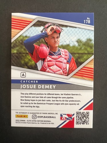2022 Elite Extra Prime /185 Josue Demey #178 - 50% off 5 or more under $5 - Picture 2 of 2