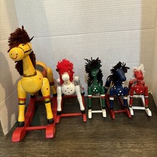 Vintage Wooden Horses All 5