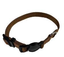Solid Brown Pet Collar for Cats/Small Dogs, New Easy Breakaway, Adjustable Size