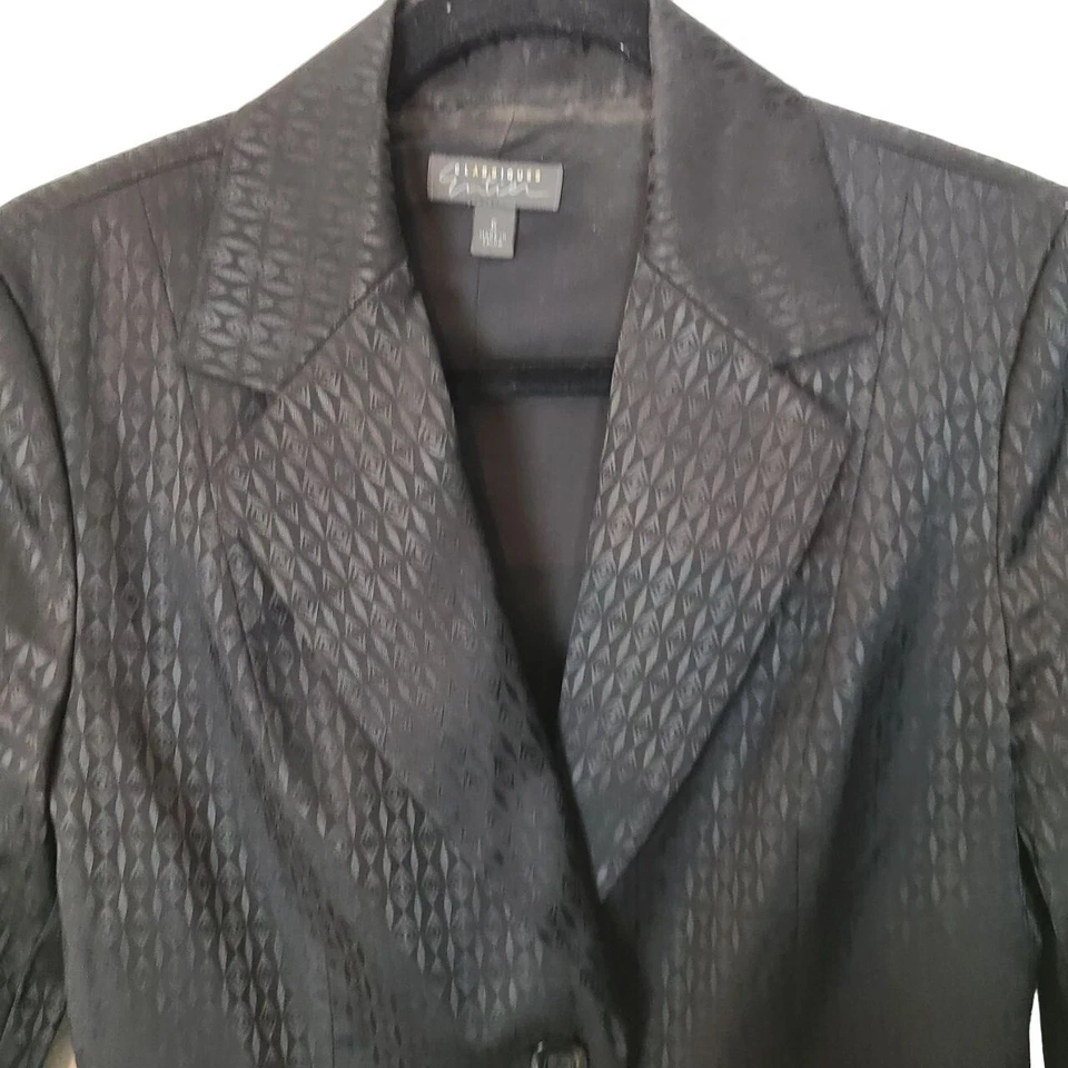 Conjunto de 2 pantalones de traje de satén con estampado geométrico negro Classiques Entier para mujer Foto 2 de 4