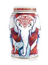 WILLIAMSON TEA ELEPHANT CADDY TIN 40 ENGLISH BREAKFAST TEA BAGS - WINTER  WARMER