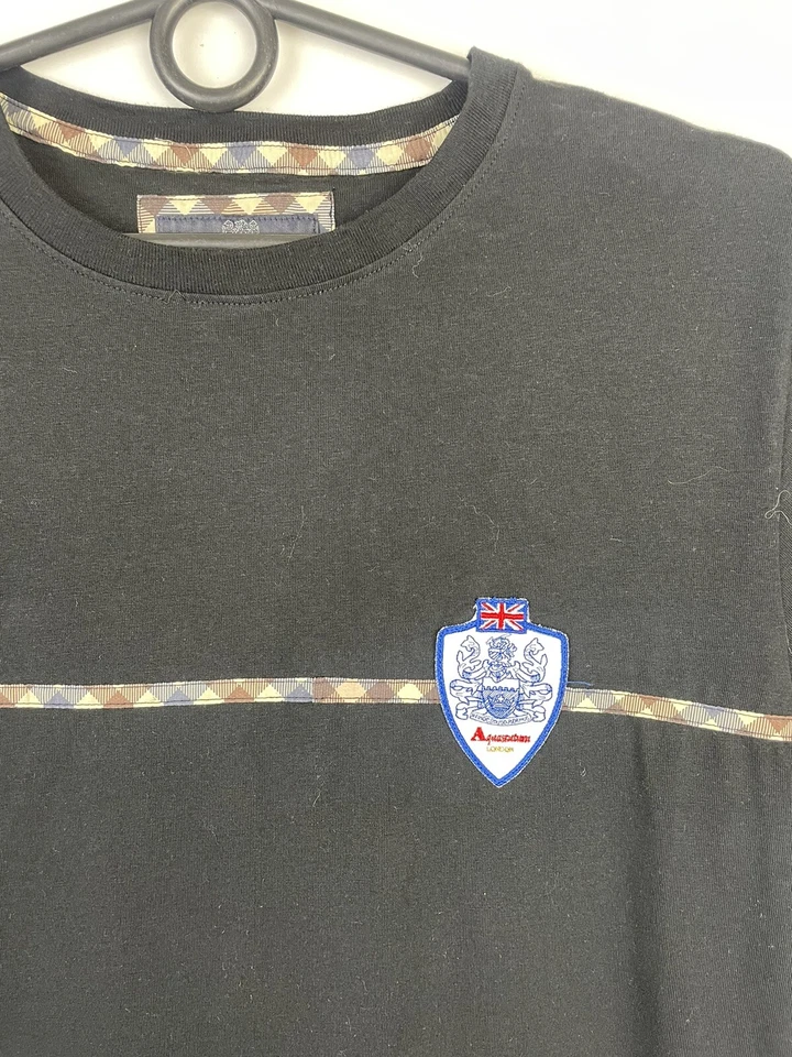 Camiseta de algodón de lujo Aquascutum London con logotipo negra talla M Foto 2 de 4