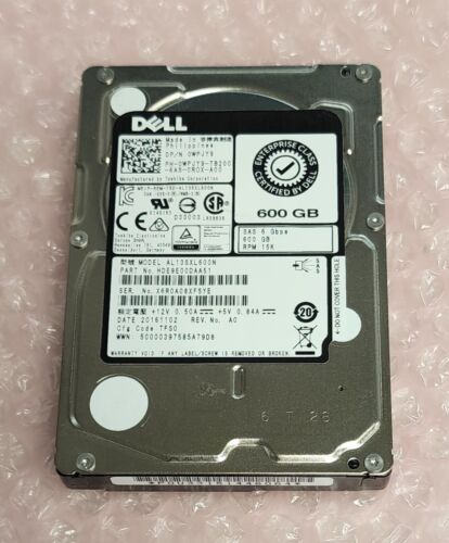 LOT of 5 x Dell Toshiba AL13SXL600N 600GB 2.5" SAS HDD 15K RPM 0WPJY9 - Picture 1 of 2