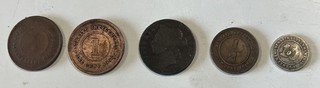 Malaysia STRAITS SETTLEMENTS COPPER and SILVER COINS AS PER DESCRIPTION BELOW