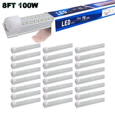 8 Foot LED Shop Lights 100W Fixtures 25Pack T8 Integrated 8Ft Garage Light 6500K
