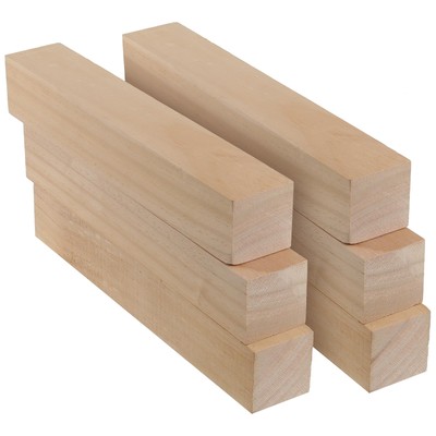 6 PCS 12 x 2 x 2 Inches Pine Lumber Square Turning Blanks, Natural Unfinished