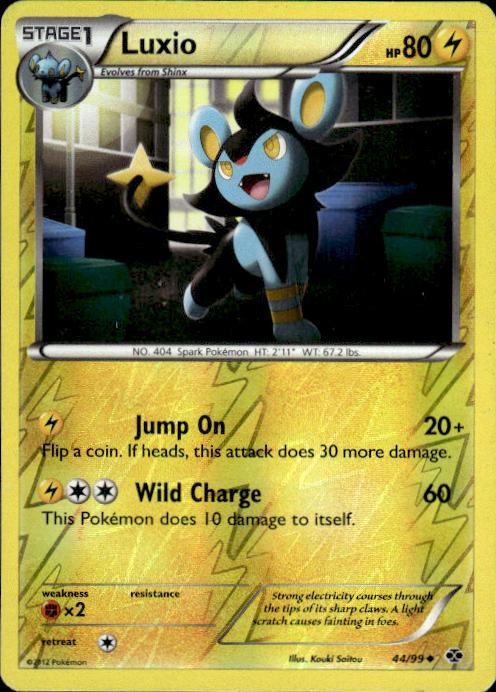 Pokemon Reverse Holo Luxio (44) Next Destinies 44/99 LP