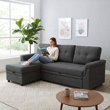 Universal Corner Sofa Bed,3 Seater Sofa Couch with Storage and Reversible Chaise