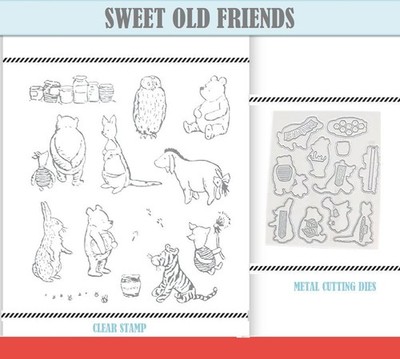 SWEET OLD FRIENDS Dies and Stamps Scrapbook DIY Handmade Greeting Card Making