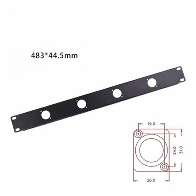 4-Hole 1U Audio Rack Panel Chassis Mount for   D Size XLR 1/4'' TRS SPEAKON *pt