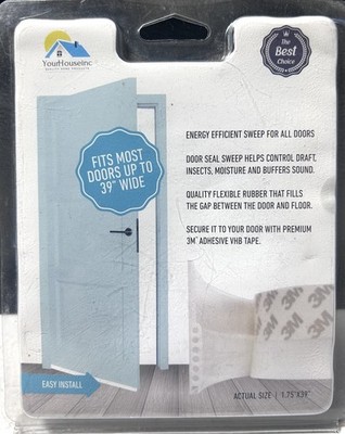 YourHouseInc Energy Efficient Door Sweep - For Most Doors Up To 39'' Wide - NEW