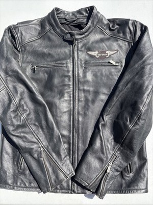 Harley Davidson Men's BIRLER Leather Jacket Black Distressed Large