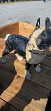 ANTIQUE U.S.A. LARGE SZ BOSTON TERRIER CAST IRON DOG STATUE DOOR DOORSTOP