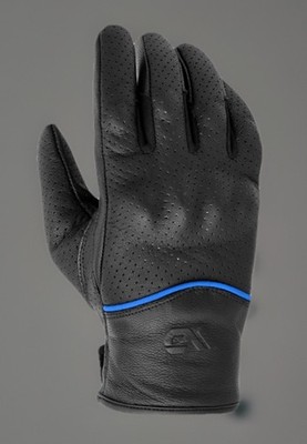New Unisex WD Motorsports Vegas Biker Gloves Blue/black Sz 3 XL