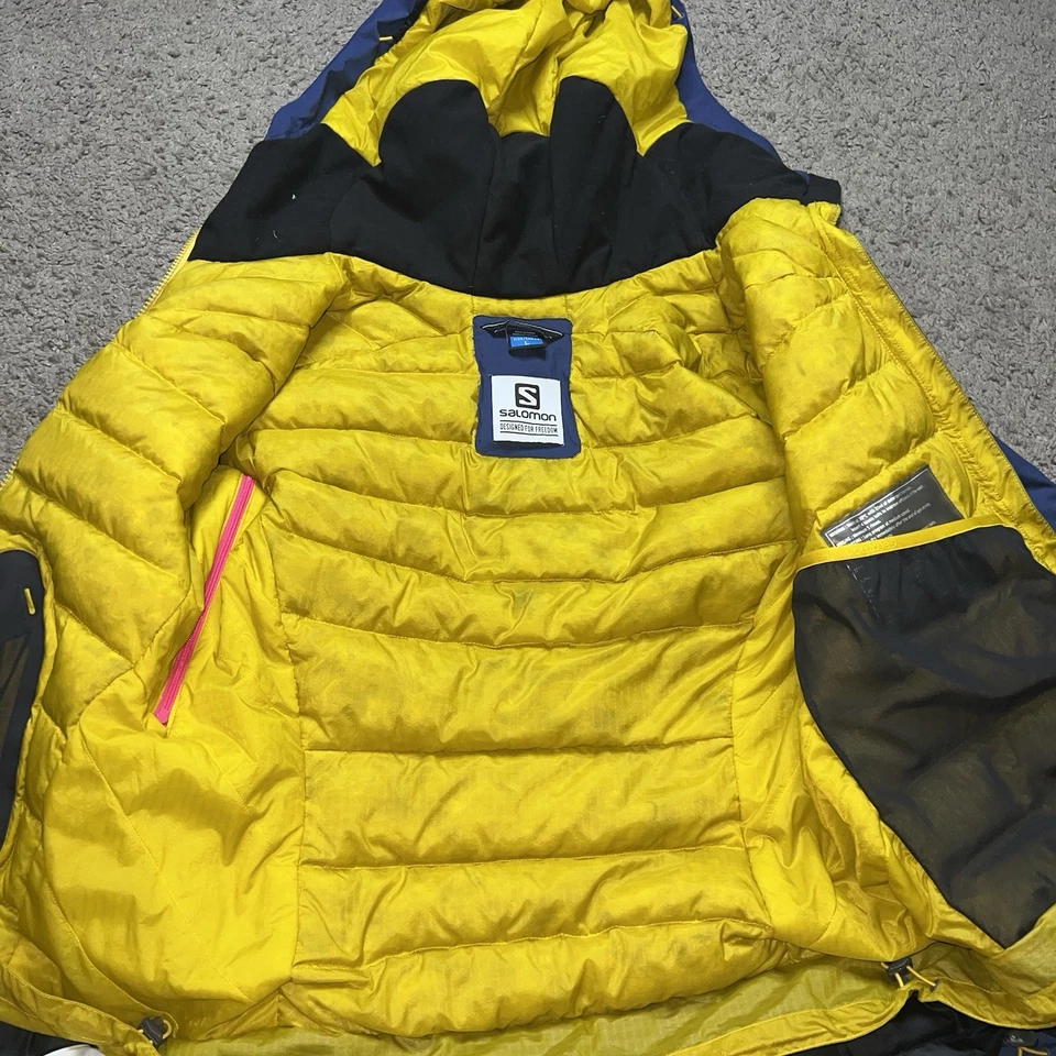 Chaqueta de plumón Salomon Soulquest BC verde azul abrigo de esquí impermeable chaqueta acolchada L Foto 4 de 4