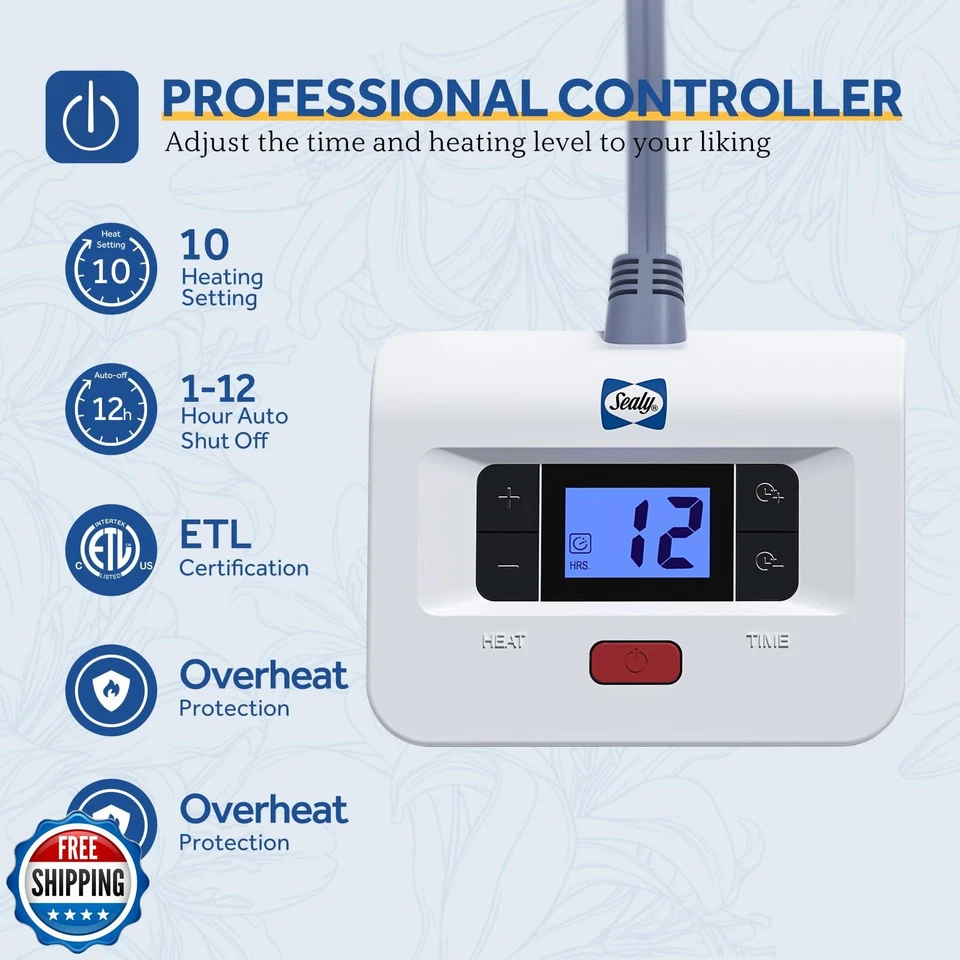 Manta Eléctrica Sealy Queen 84"*90", Piel Sintética Súper Acogedora a Sherpa Reversible Foto 2 de 4