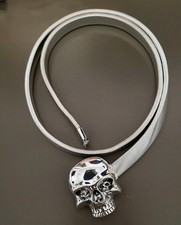 Women's Silver tone Skull Retractable Belt