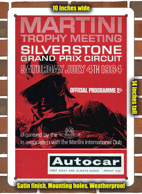 Metal Sign - 1964 Silverstone Circuit Racing Program - 10x14 inches