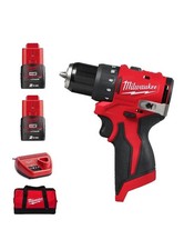 Milwaukee M12BLDDRC-202C 12V Cordless Brushless Drill Driver Kit 2X 2.0Ah