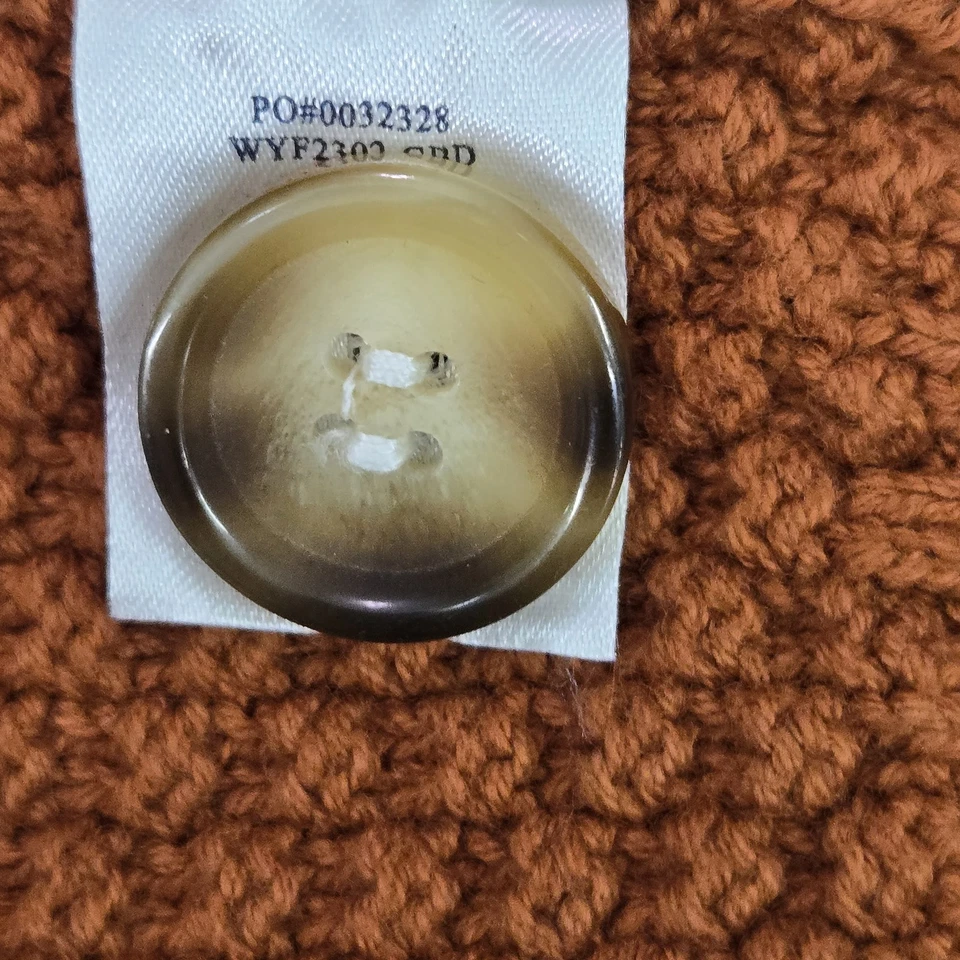 Talbots Women Sweatshirt M Brown Cardigan Geometric Button Front Fisherman - Image 4 of 4