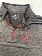 Colosseum Men's Alabama Crimson Tide 1/4 Zip Long Sleeve Dark Gray Size 2XL