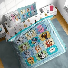 Bluey  Friends Full Comforter Set - 7 Piece Kids Bedding Includes Comforter,...
