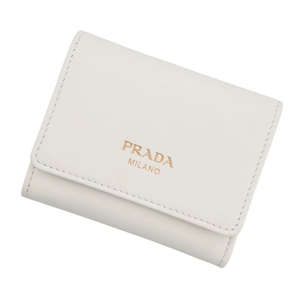 Prada — PRADA Trifold wallet Leather White 1MH043