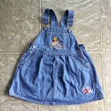 Vintage 90 s Disney Winnie the Pooh Eeyore Embroidered Denim Overall Dress 3T