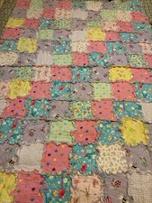 Handmade Flannel Rag Quilt 60 X 44 Inches