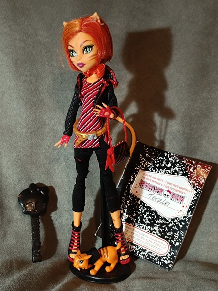 MONSTER HIGH G1 - Muñeca TORALEI STRIPE 1 WAVE, Mascota SWEET FANGS, Diario, etc