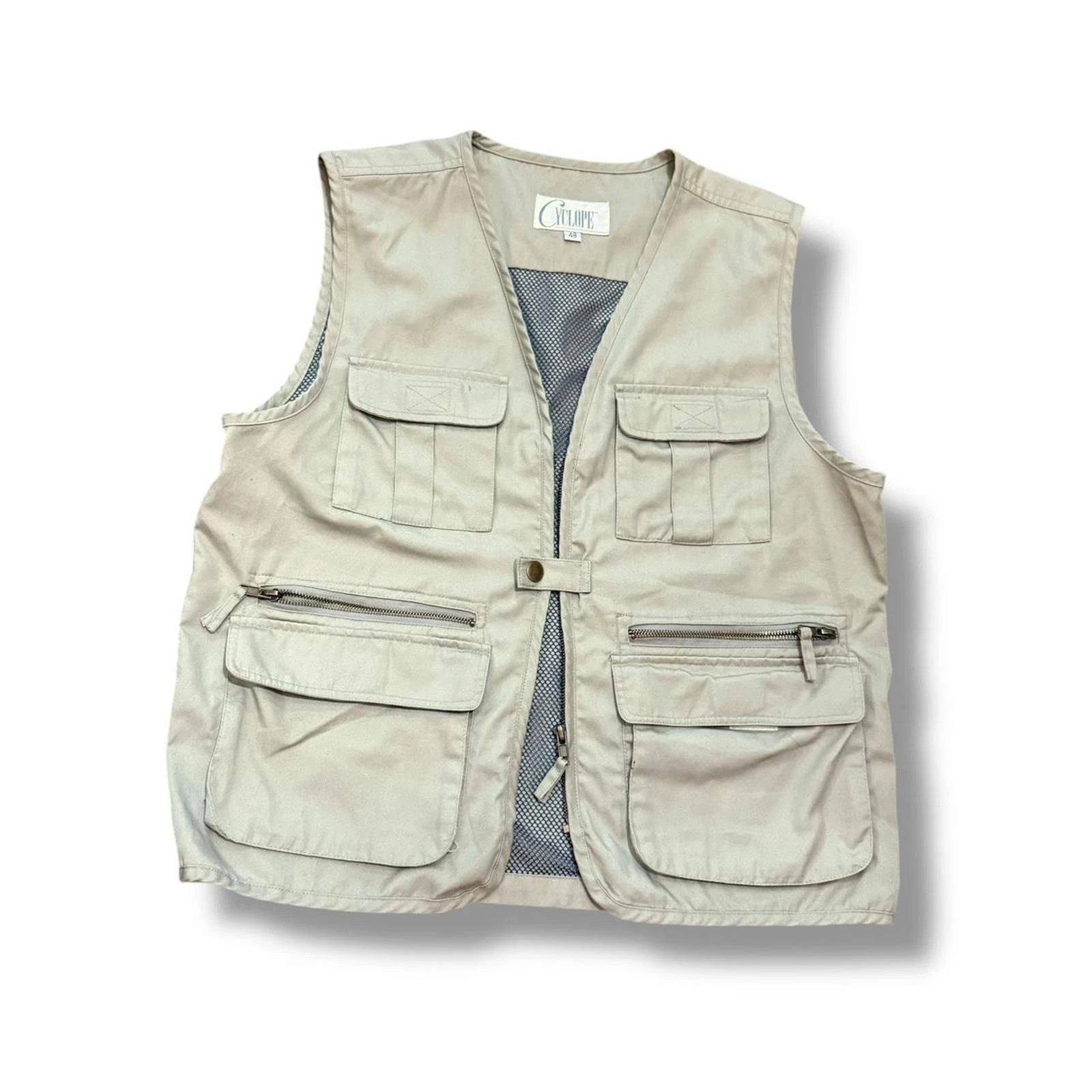 Tan Utility Multi-Pocket Fishing Outdoors Vest