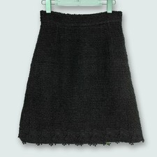 Dolce & Gabbana | Wool Boucle Lace Hem Silk Lining Black Skirt | Sz IT40 ~ Small