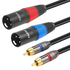 RCA to XLR Cable,Heavy Duty Dual RCA Male to Dual XLR Male HiFi Stereo Audio ...