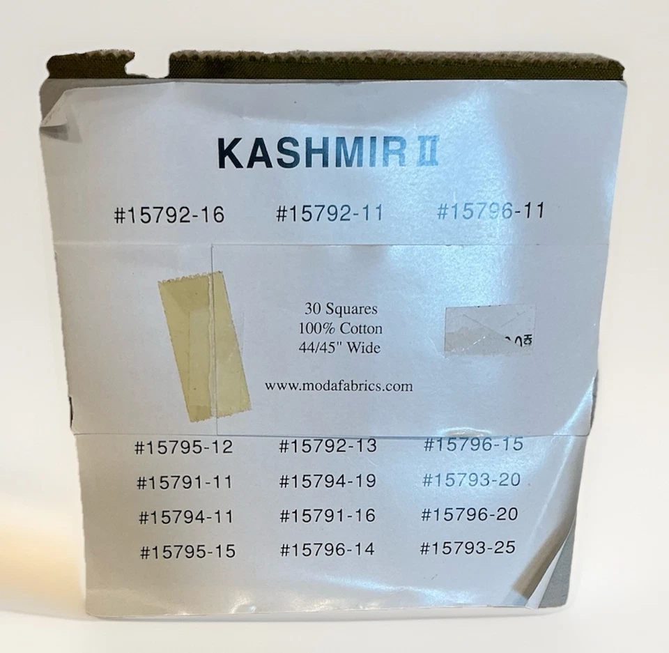 MODA "Kashmir II" Charm Pack By Sentimental Studios Civil War Repro 30 Pc NEW - Image 2 of 3