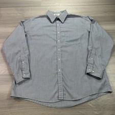 VINTAGE Arrow Fairfield Shirt Mens 17.5 34/35 Blue Gingham Pinpoint Oxford USA