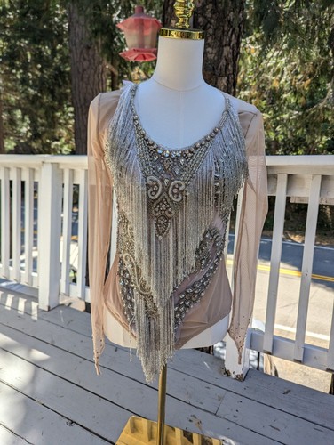 Custom Made Adult Professional Ice Skater Rhinestone Dress Liatard Size Small