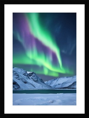 Weiche Nordlichter gerahmtes Wandbild Poster Leinwanddruck Bild