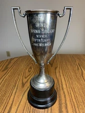 Vintage 1930s Silver Golf Trophy Orinda Cal. Spring Handicap Winner Fifth Flight